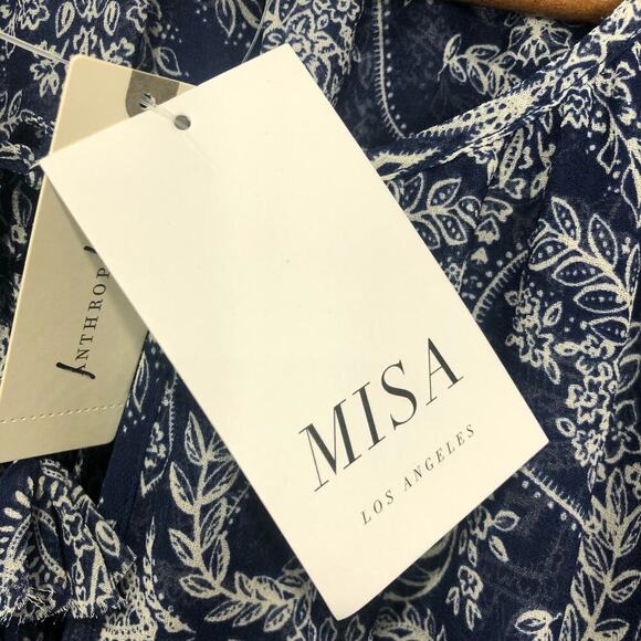 NWT Anthropologie x Misa  Los Angeles Miriam Bell-Sleeved Dress Blue Size L - Picture 14 of 15